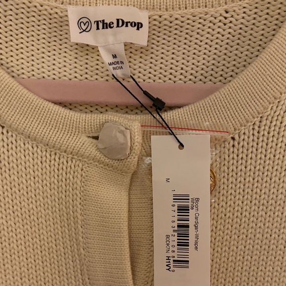 The Drop NWT bloom cardigan sweater whisper white. Size medium. Thick and soft - Picture 2 of 4